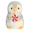 Aurora Plush 7 Inch Pom Pom Penguin with Peppermint Candy Holiday Plush Toy