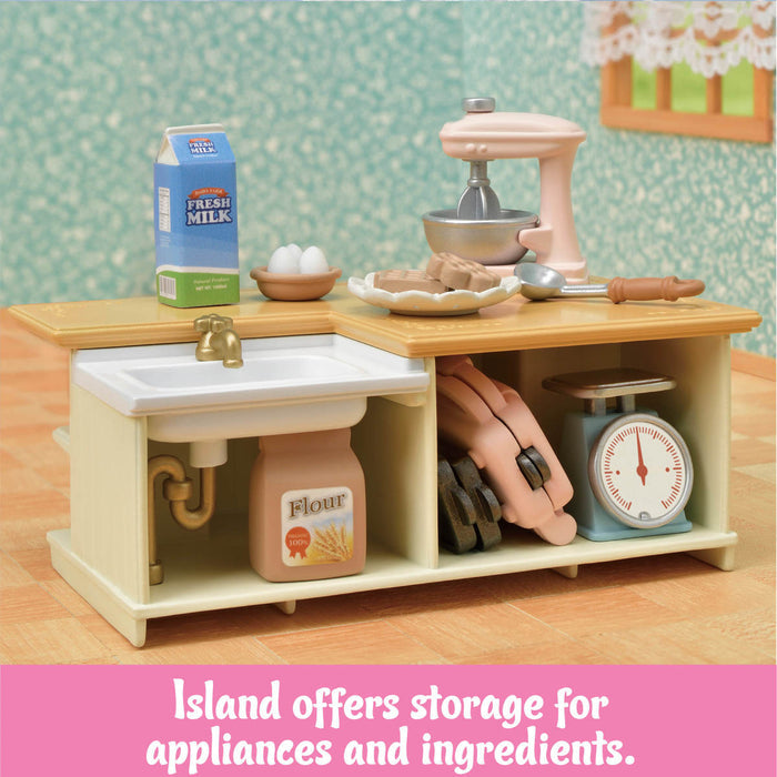 Calico Critters Kitchen Island Furniture and Accessories Set