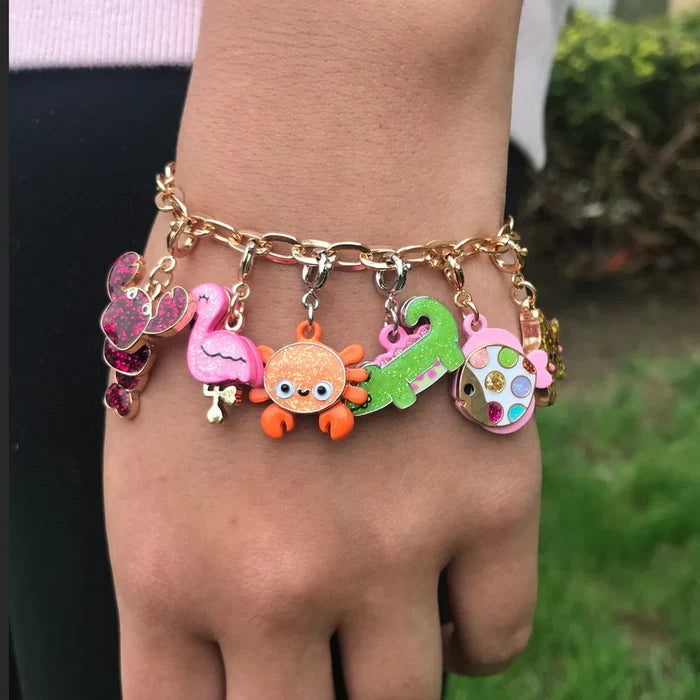 Charm It! 7.5 Inch Gold Tone Chain Charm Bracelet