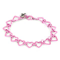 Charm It! 7.5 Inch Pink Heart Chain Charm Bracelet