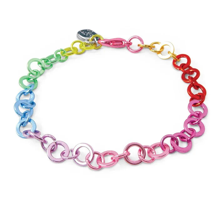 Charm It! 7.5 Inch Rainbow Chain Charm Bracelet