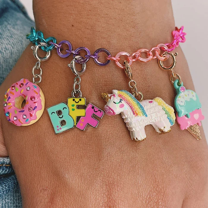 Charm It! 7.5 Inch Rainbow Chain Charm Bracelet