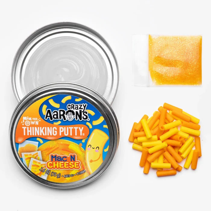 Crazy Aarons Mac & Cheese Mix It Full Size 4 Inch Thinking Putty Tin