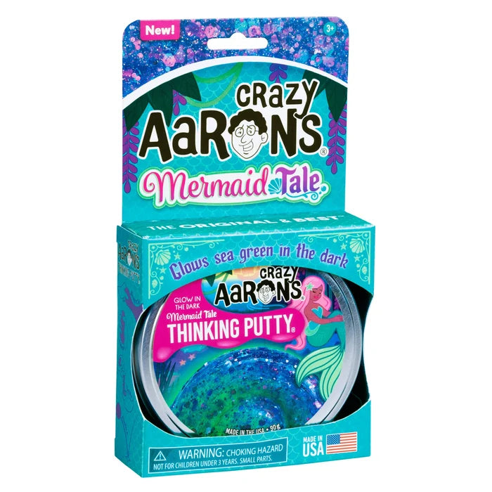 Crazy Aarons Mermaid Tale Glowbrights® Full Size 4 Inch Thinking Putty Tin
