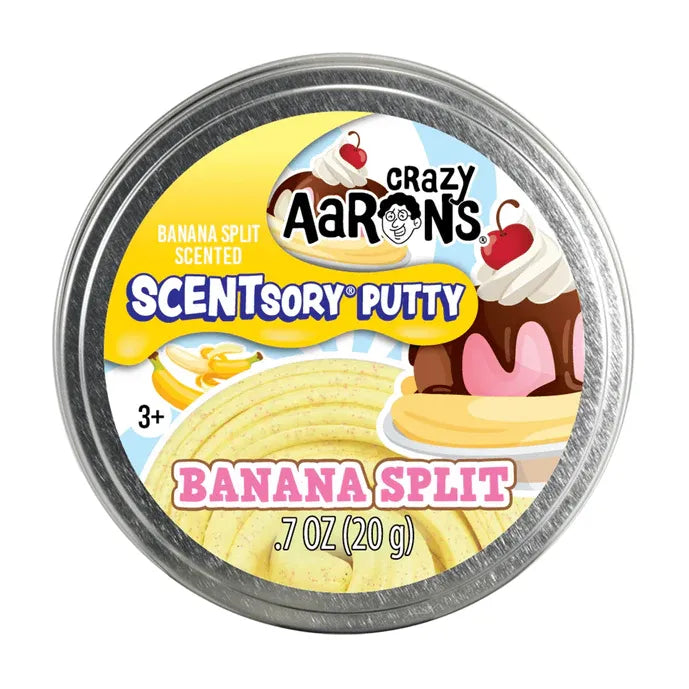 Crazy Aarons SCENTsory® Banana Split Medium 2.75 Inch Thinking Putty Tin