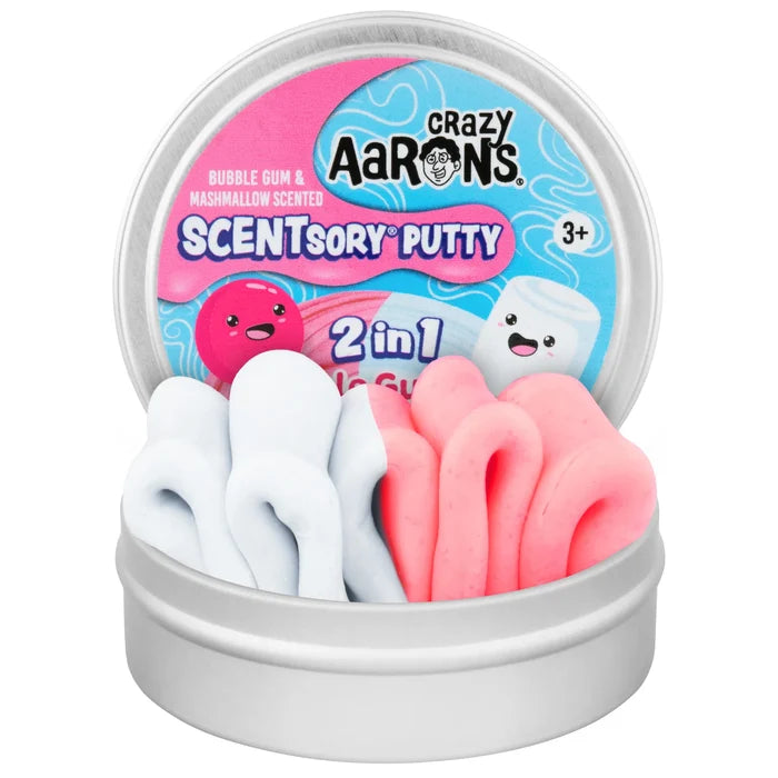 Crazy Aarons SCENTsory® Duos Bubblegum/Marshmallow Medium 2.75 Inch Thinking Putty Tin