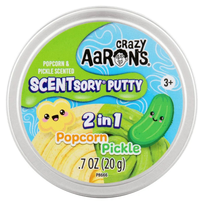 Crazy Aarons SCENTsory® Duos Popcorn/Pickle Medium 2.75 Inch Thinking Putty Tin