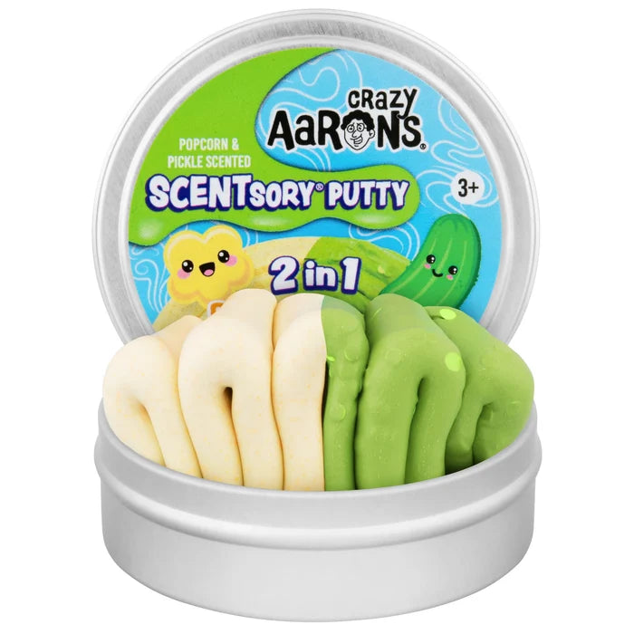 Crazy Aarons SCENTsory® Duos Popcorn/Pickle Medium 2.75 Inch Thinking Putty Tin