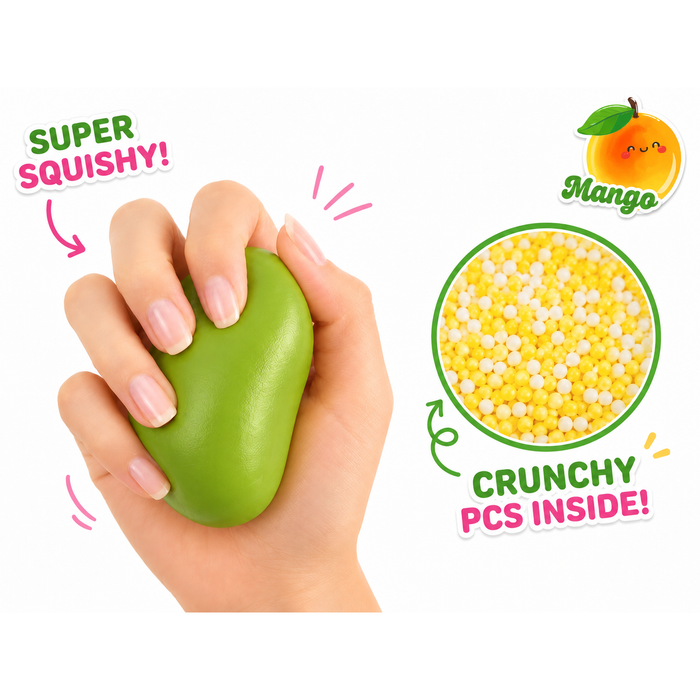 Crunchy Mango Squishy 2.5 Inch Crunchy ASMR Squishy Sensory Toy