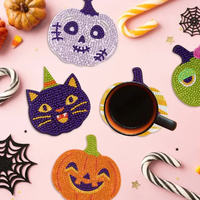 Diamond Art Club Coasters - Frightfully Fun Halloween Diamond Painting Kit