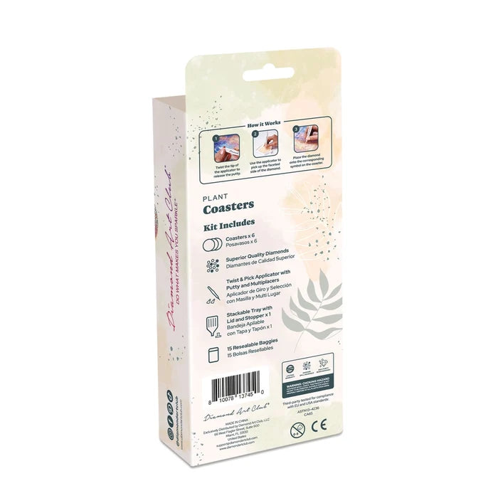 Diamond Art Club Coasters - Plants Diamond Painting Kit