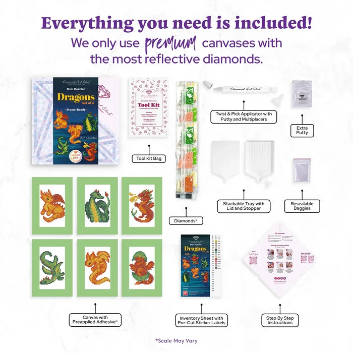 Diamond Art Club Mini Dazzles - Dragons Diamond Painting Kit