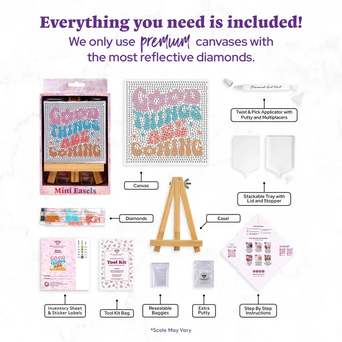 Diamond Art Club Mini Easels - Good Things Are Coming Diamond Painting Kit
