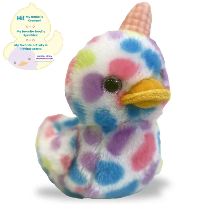 Duckeez 7 Inch Creamy the Ice Cream Duck Plush Toy by Beverly Hills Teddy Bear Company
