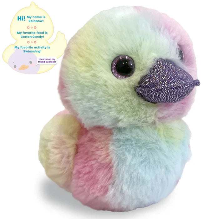 Duckeez 7 Inch Rainbow the Tie Dye Duck Plush Toy by Beverly Hills Teddy Bear Company