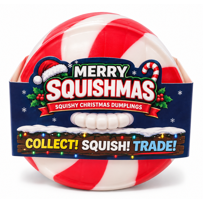 Fun Doh 4 Inch Merry Squishmas Christmas Dumpling Squishy Sensory Toy - Assorted