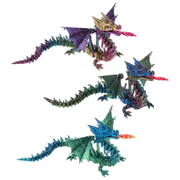 Ganz 12.5 Inch Shimmer Creatures Fire Dragon - Articulated Fidget Toy - Assorted