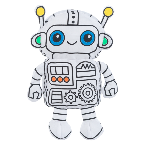 Ganz 7 Inch Mini Coloring Kit - Color Your Own Plush Toy - ROBOT