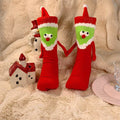Hand - In - Hand Magnetic Grinch Socks | Hand Holding Socks - Goodlifebean