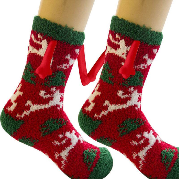 Hand - In - Hand Mangetic Christmas Socks - Goodlifebean