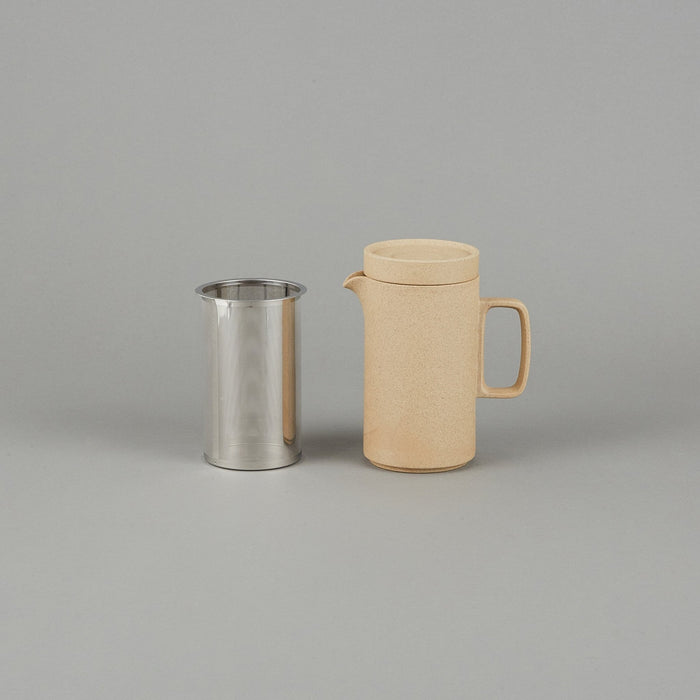 HP037 - Tea Pot Tall with Stainless Strainer Natural - tortoise general store