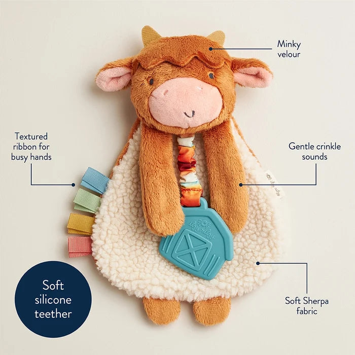 Itzy Ritzy Itzy Friends Lovey™ Wyatt Highland Cow Plush Teether Toy