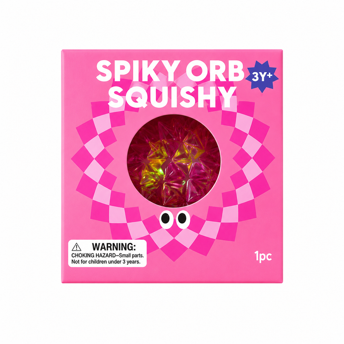 J'adore 2.5 Inch Spiky Orb Squishy Fidget Sensory Toy - PINK