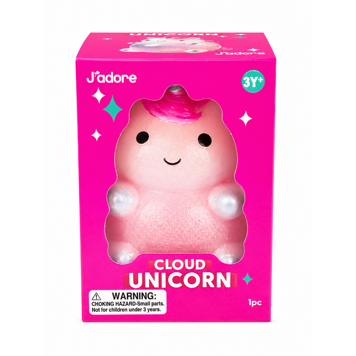 J'adore 3 Inch Cloud Unicorn Squishy Fidget Sensory Toy - PINK