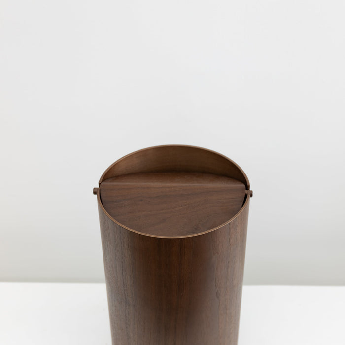 Lidded Waste Basket Walnut | Tortoise General Store