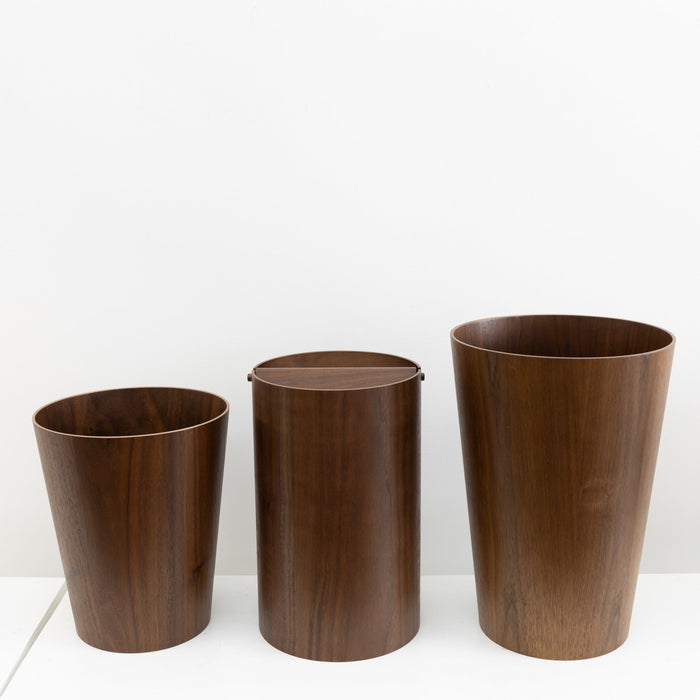 Lidded Waste Basket Walnut | Tortoise General Store
