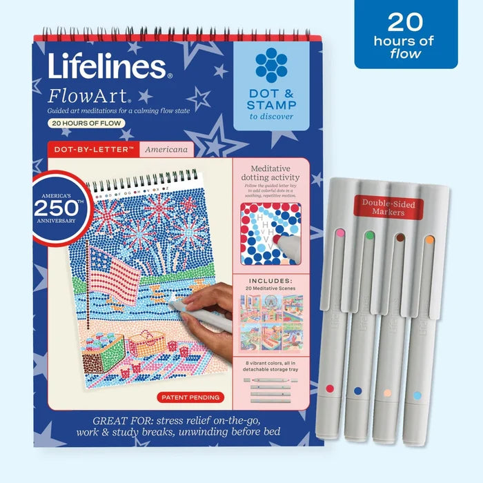 Lifelines FlowArt Dot-By-Letter - Americana - Meditative Art