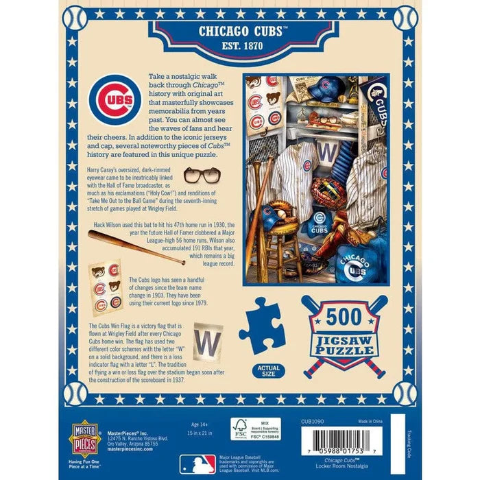 MasterPieces Chicago Cubs Locker Room - 500 Piece Jigsaw Puzzle