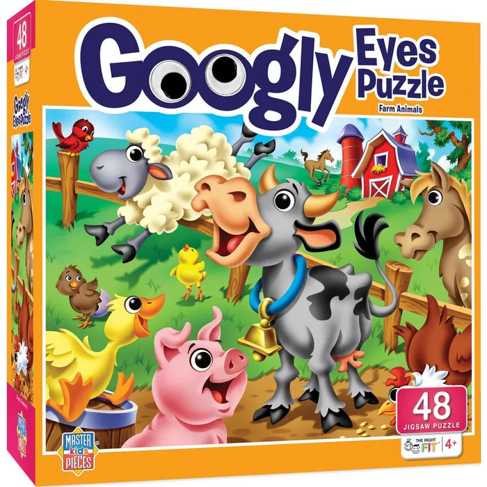 MasterPieces Googly Eyes Farm Animals - 48 Piece Jigsaw Puzzle