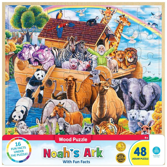 MasterPieces Noah's Ark Fun Facts 48 Piece Wood Jigsaw Puzzle