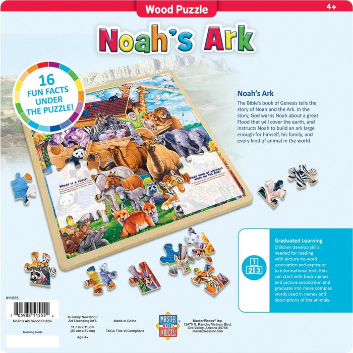 MasterPieces Noah's Ark Fun Facts 48 Piece Wood Jigsaw Puzzle