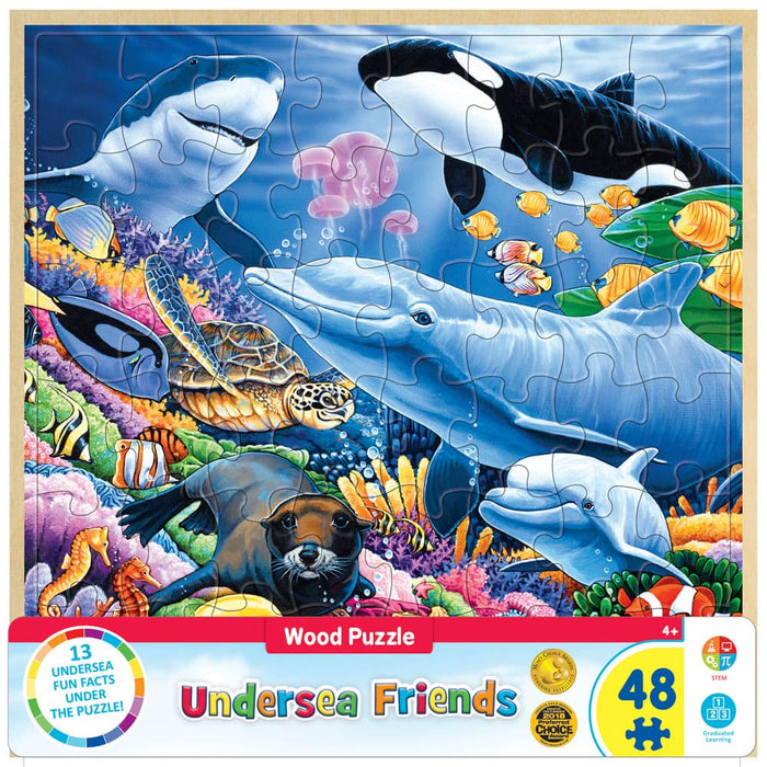 MasterPieces Undersea Friends Fun Facts 48 Piece Wood Jigsaw Puzzle