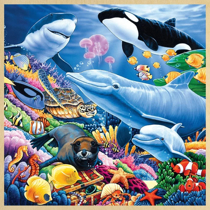 MasterPieces Undersea Friends Fun Facts 48 Piece Wood Jigsaw Puzzle