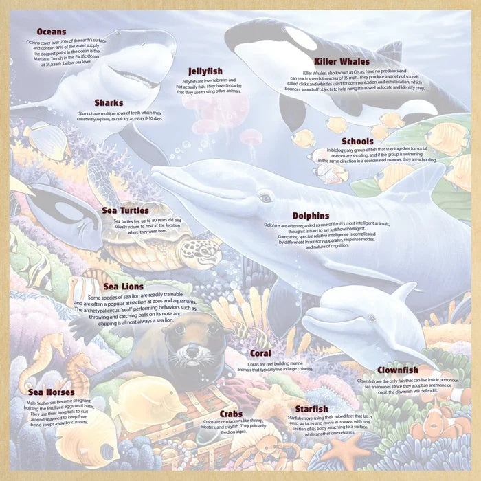 MasterPieces Undersea Friends Fun Facts 48 Piece Wood Jigsaw Puzzle