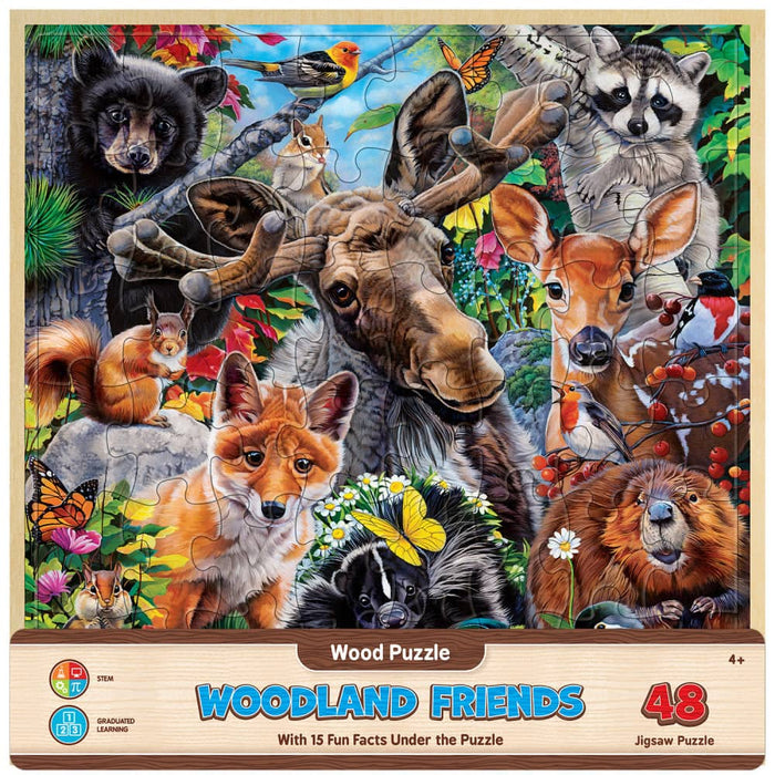 MasterPieces Woodland Friends Fun Facts 48 Piece Wood Jigsaw Puzzle