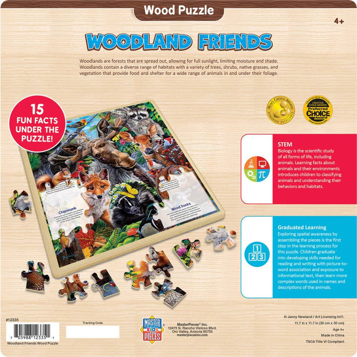 MasterPieces Woodland Friends Fun Facts 48 Piece Wood Jigsaw Puzzle