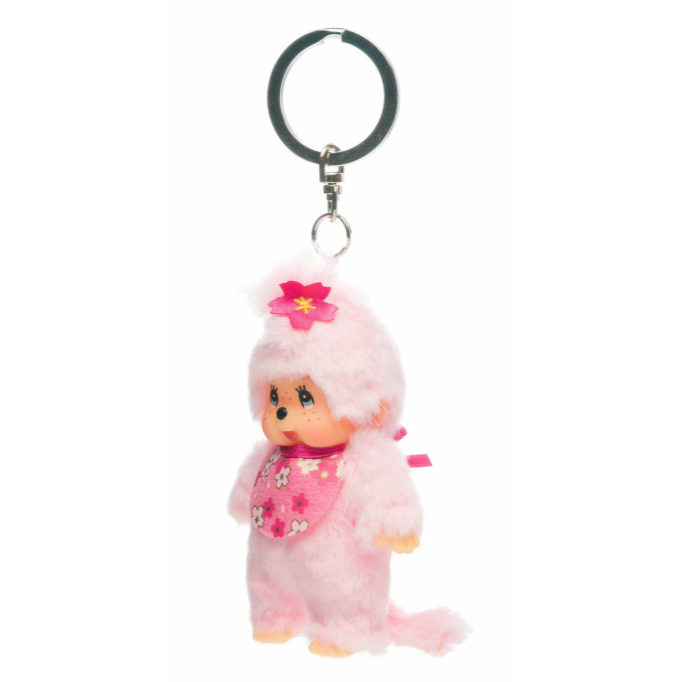 Monchhichi 4 Inch Bebichhichi Cherry Blossom Plush Doll Keychain
