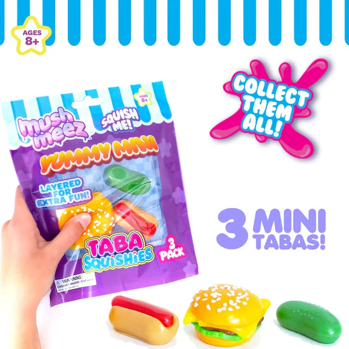 Mushmeez Yummy Minis 1.5 Inch Layered Taba Squishies - SAVORY 3 Pack