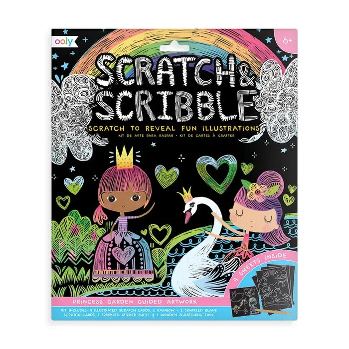 Ooly Scratch & Scribble: Princess Garden Scratch Art Kit