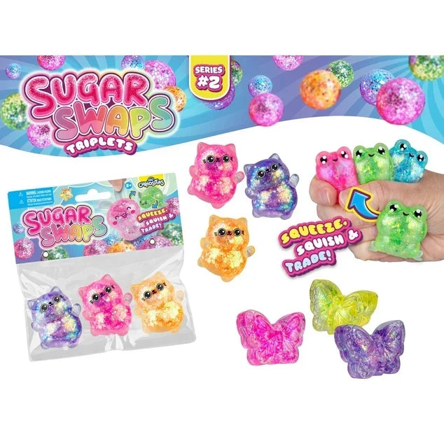 ORB 1.5 Inch Sugar Swaps™ Triplets 3 Pack Squishy Sensory Toy - Assorted