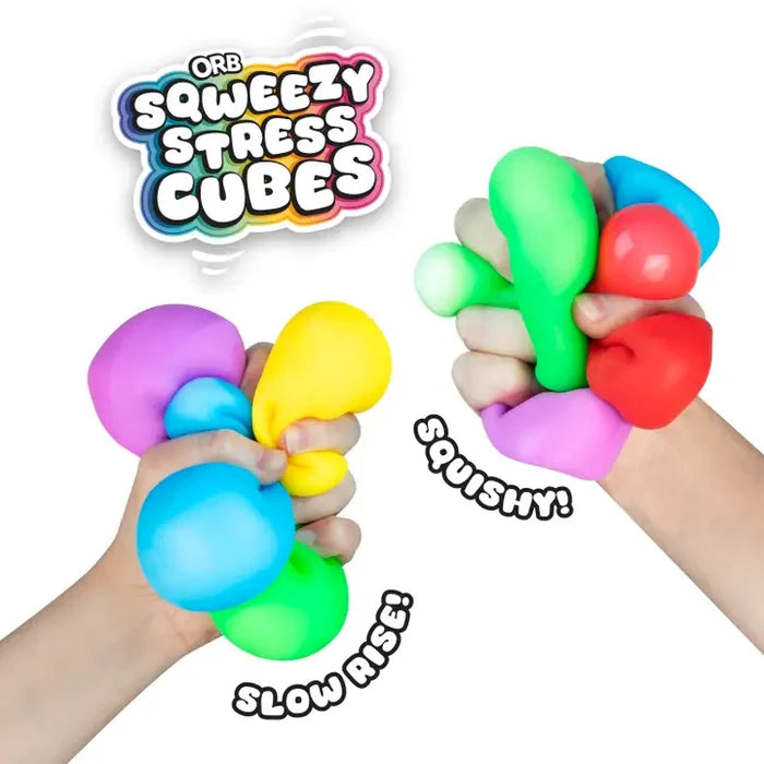 ORB Sqweezy Stress Cubes Squishy Sensory Fidget Toy - 24 Pack