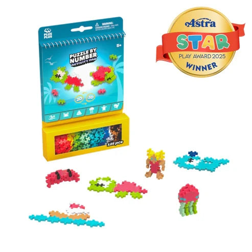 Plus Plus Puzzle By Number Activity Pad - Ocean - 125 Piece