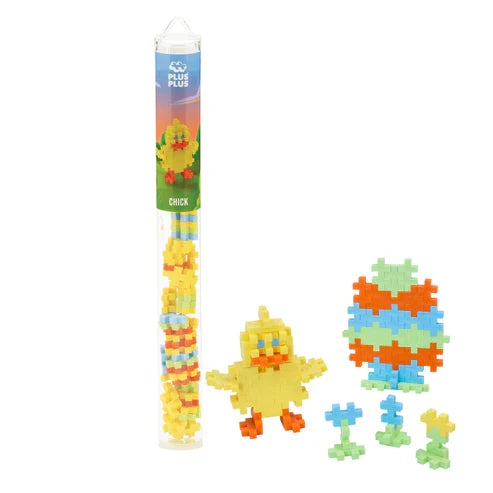 Plus Plus Tube Easter Chick - 70 Piece Building Set