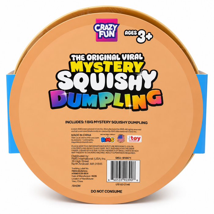 RMS/Crazy Fun Official 7" Jumbo Mystery Bao Bun Dumpling - Sensory Fidget Toy