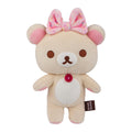 San-X Rilakkuma and Friends 8 Inch Korilakkuma HappyForYou Mochi Plush Toy - PINK BOW