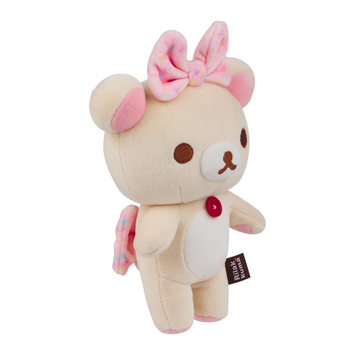 San-X Rilakkuma and Friends 8 Inch Korilakkuma HappyForYou Mochi Plush Toy - PINK BOW